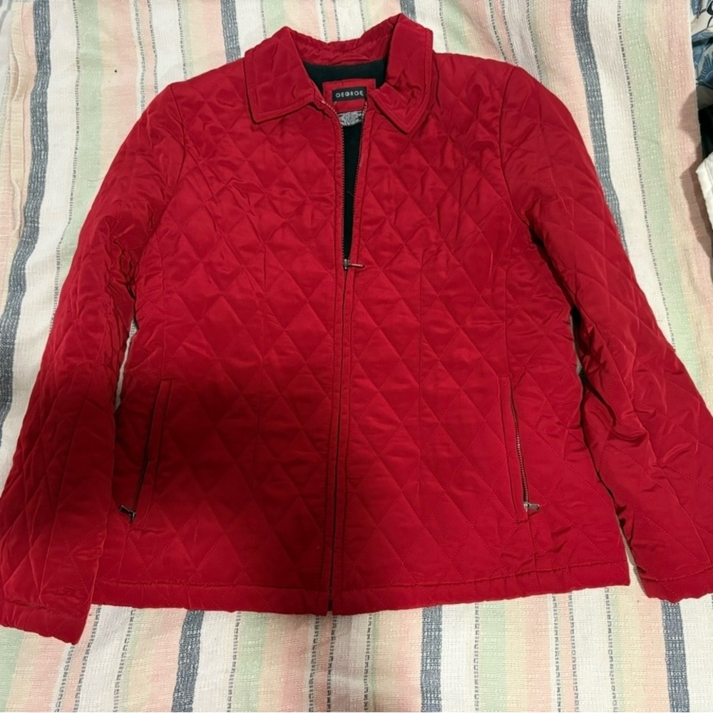 George Red Quilted Puffer Jacket